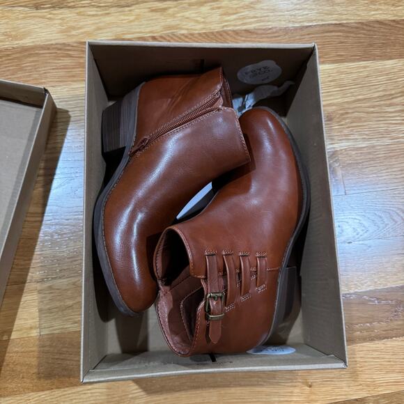 Frye and Co. Womens Boden Booties Size 7 Brown Stacked Heel - Picture 3 of 4